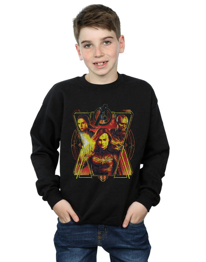 Black - Back - Marvel Boys Avengers Endgame Distressed Sunburst Sweatshirt
