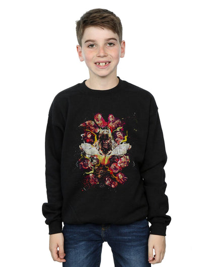 Black - Back - Marvel Boys Avengers Endgame Distressed Thanos Sweatshirt