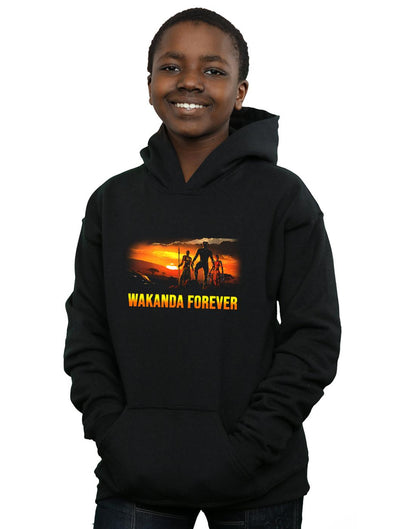 Black - Back - Marvel Boys Black Panther Wakanda Forever Hoodie