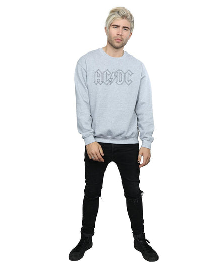 Sports Grey - Lifestyle - AC-DC Mens Black Outline Logo Cotton Sweatshirt