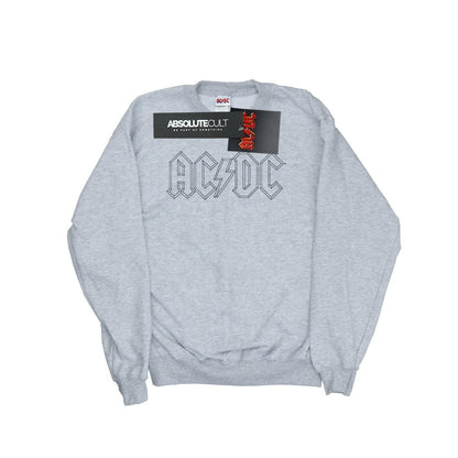 Sports Grey - Front - AC-DC Mens Black Outline Logo Cotton Sweatshirt
