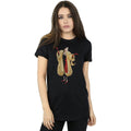 Black-Beige - Back - 101 Dalmatians Womens-Ladies Cruella De Vil Boyfriend T-Shirt