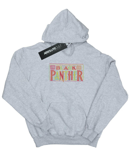 Sports Grey - Front - Marvel Girls Black Panther Tribal Logo Hoodie