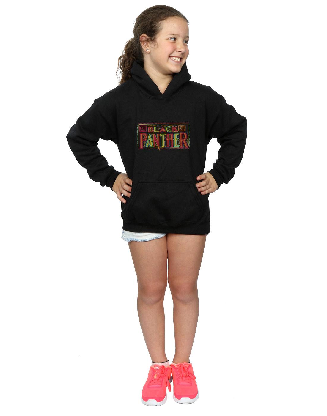 Black - Lifestyle - Marvel Girls Black Panther Tribal Logo Hoodie