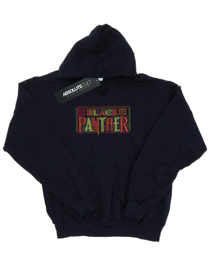 Navy Blue - Front - Marvel Girls Black Panther Tribal Logo Hoodie