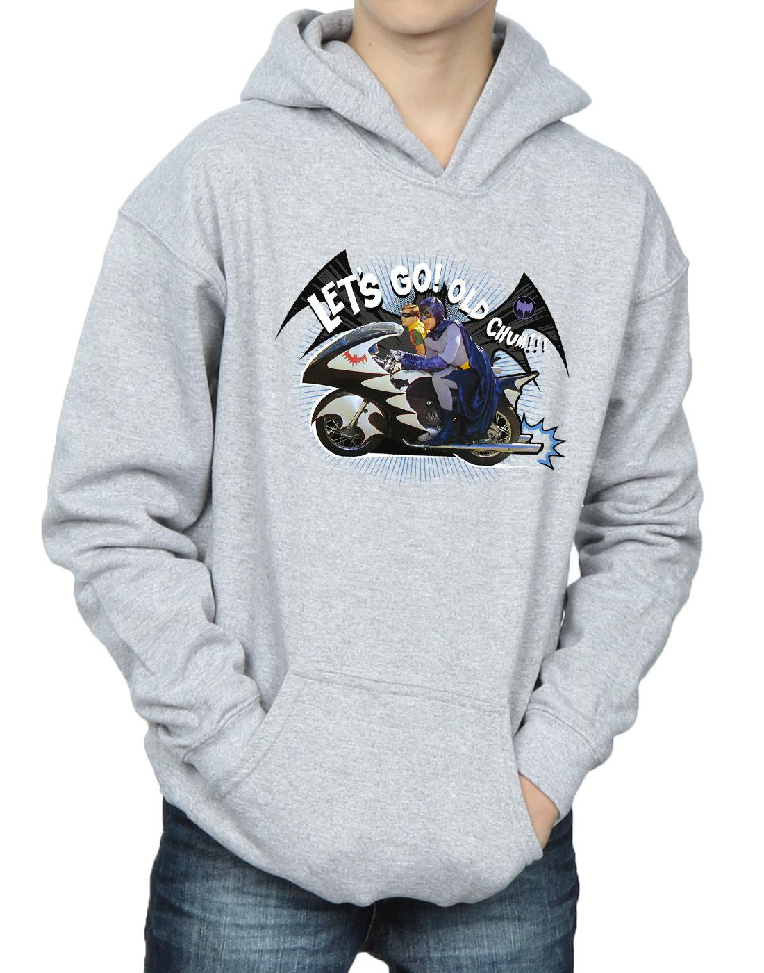 Sports Grey - Side - DC Comics Boys Batman TV Series Bat Bike Hoodie