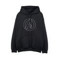 Black - Front - Avengers Assemble Womens-Ladies Outline Logo Hoodie