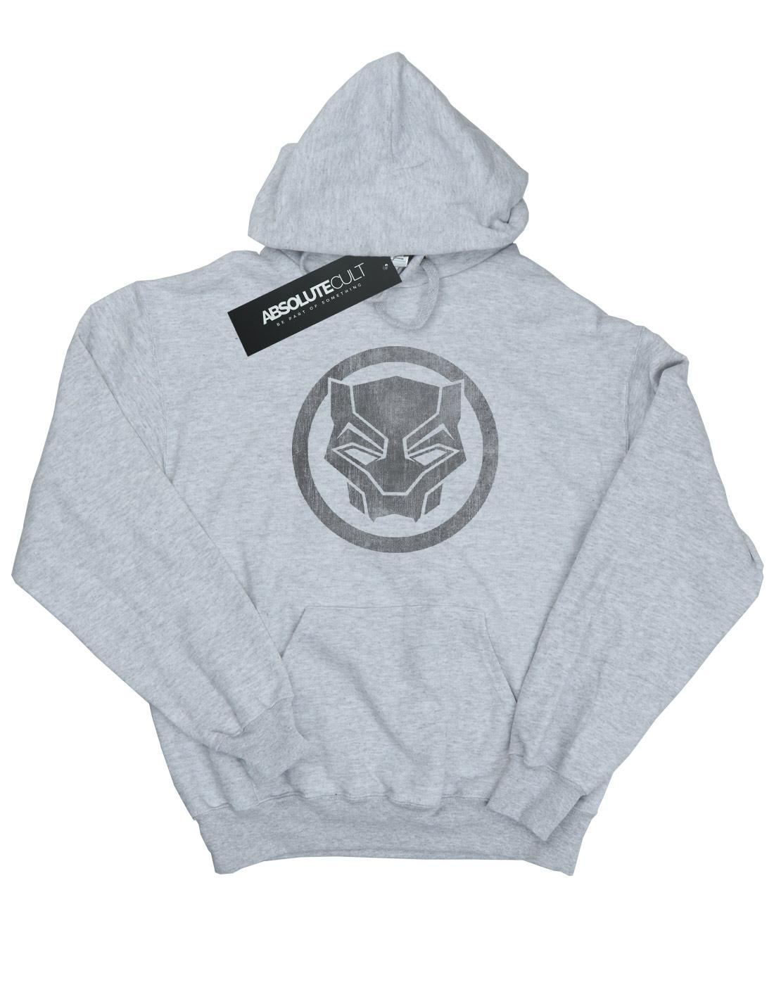 Sports Grey - Front - Marvel Girls Black Panther Distressed Icon Hoodie