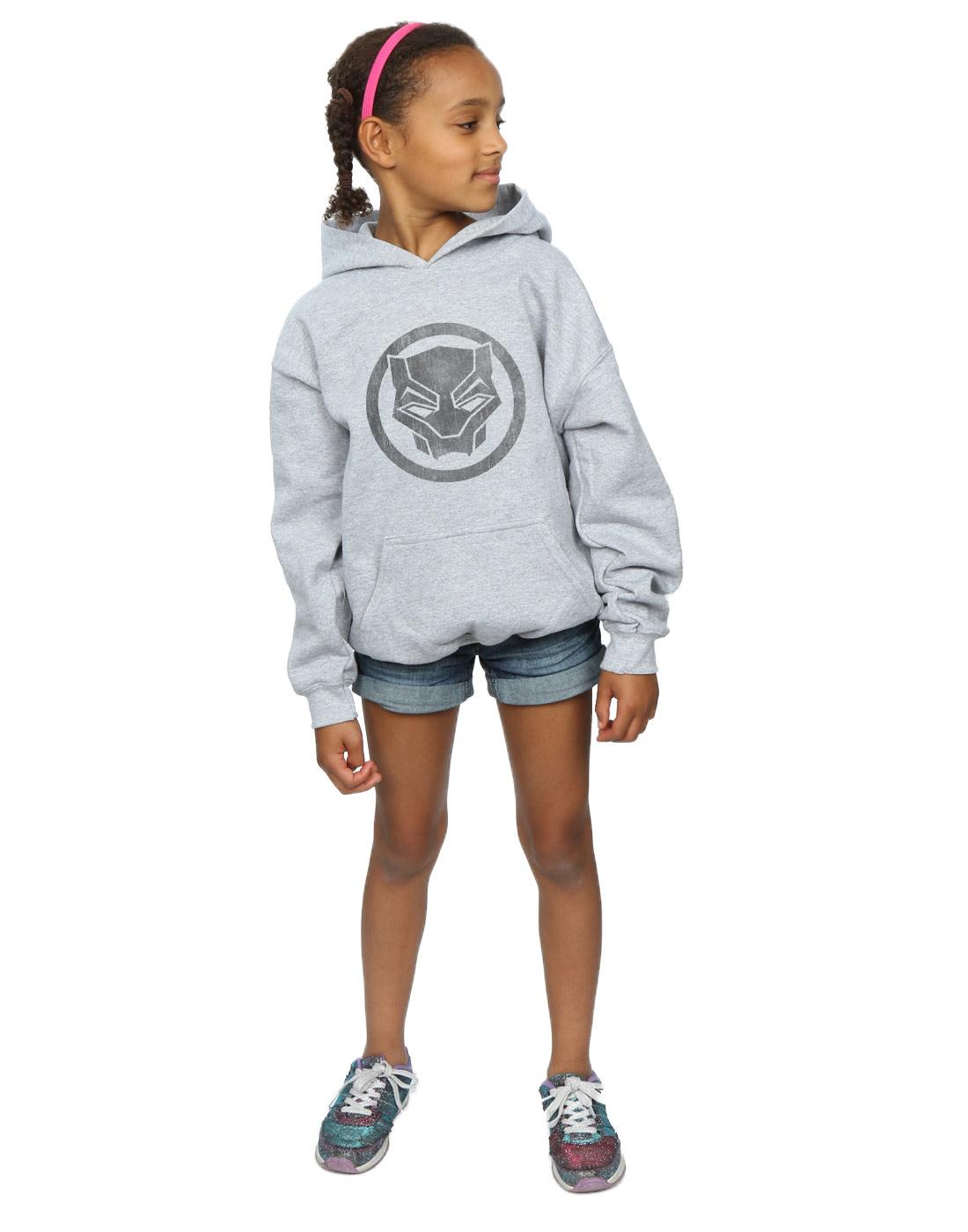 Sports Grey - Lifestyle - Marvel Girls Black Panther Distressed Icon Hoodie