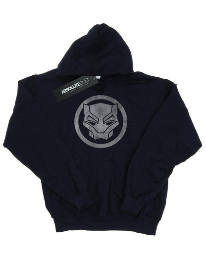 Navy Blue - Front - Marvel Girls Black Panther Distressed Icon Hoodie