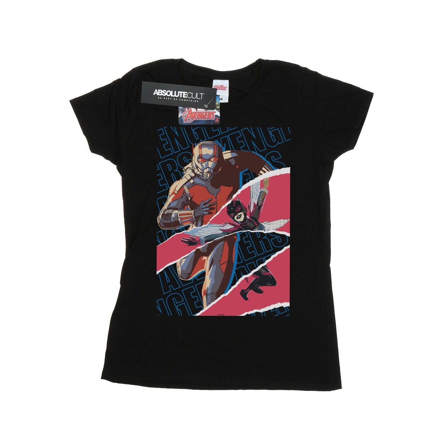 Black - Front - Marvel Womens-Ladies Avengers Ant-Man And The Wasp Collage Cotton T-Shirt