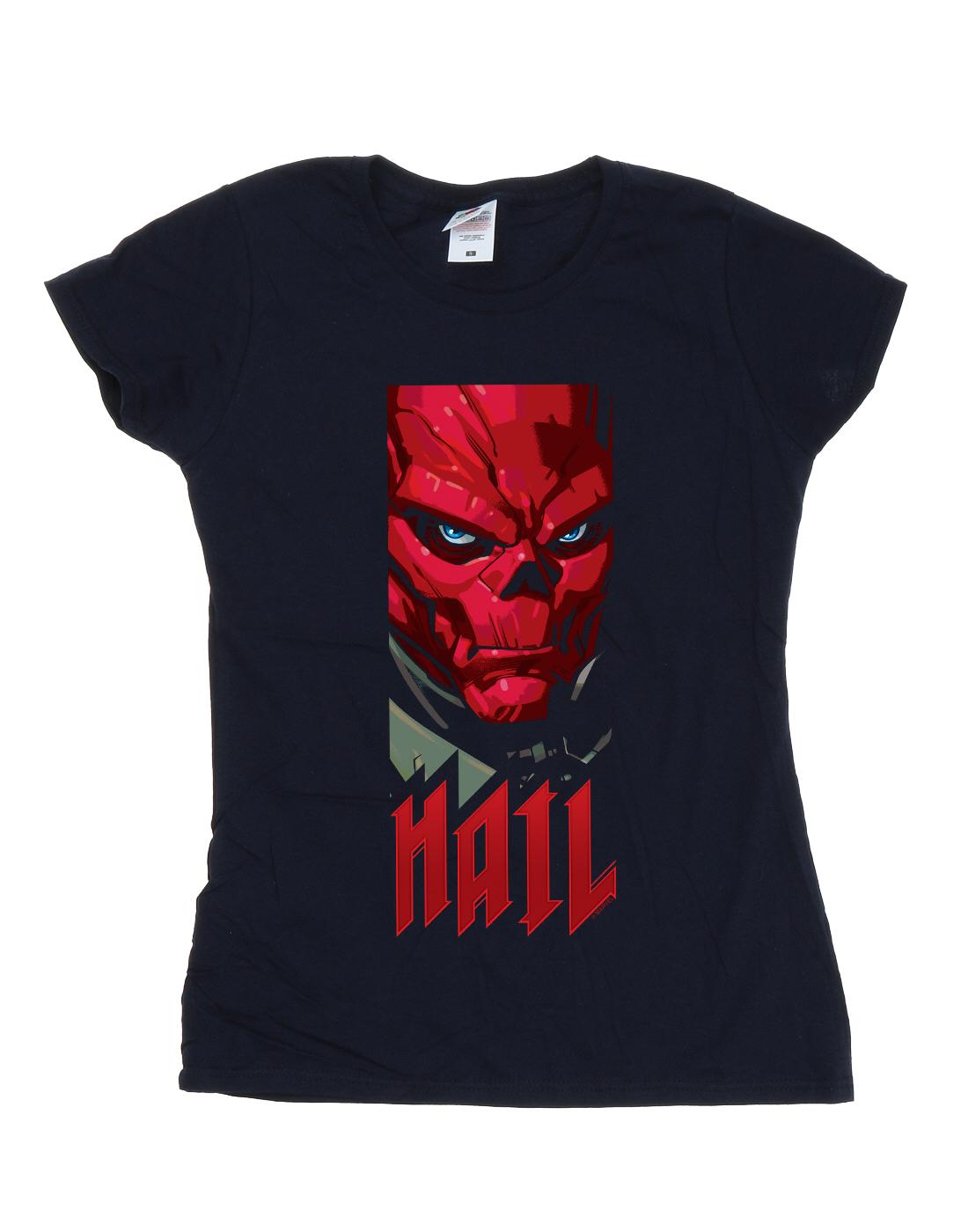 Navy Blue - Front - Marvel Womens-Ladies Avengers Hail Red Skull Cotton T-Shirt