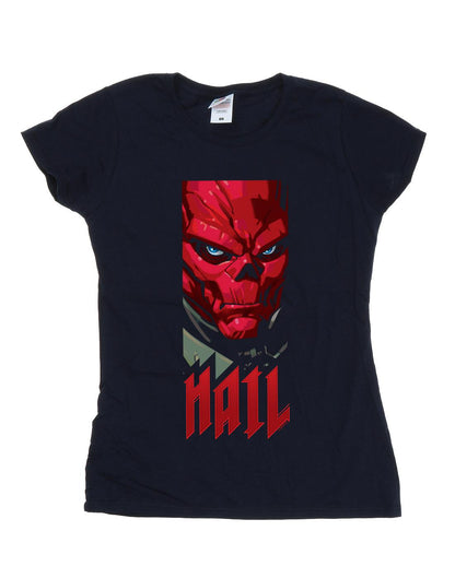 Navy Blue - Front - Marvel Womens-Ladies Avengers Hail Red Skull Cotton T-Shirt