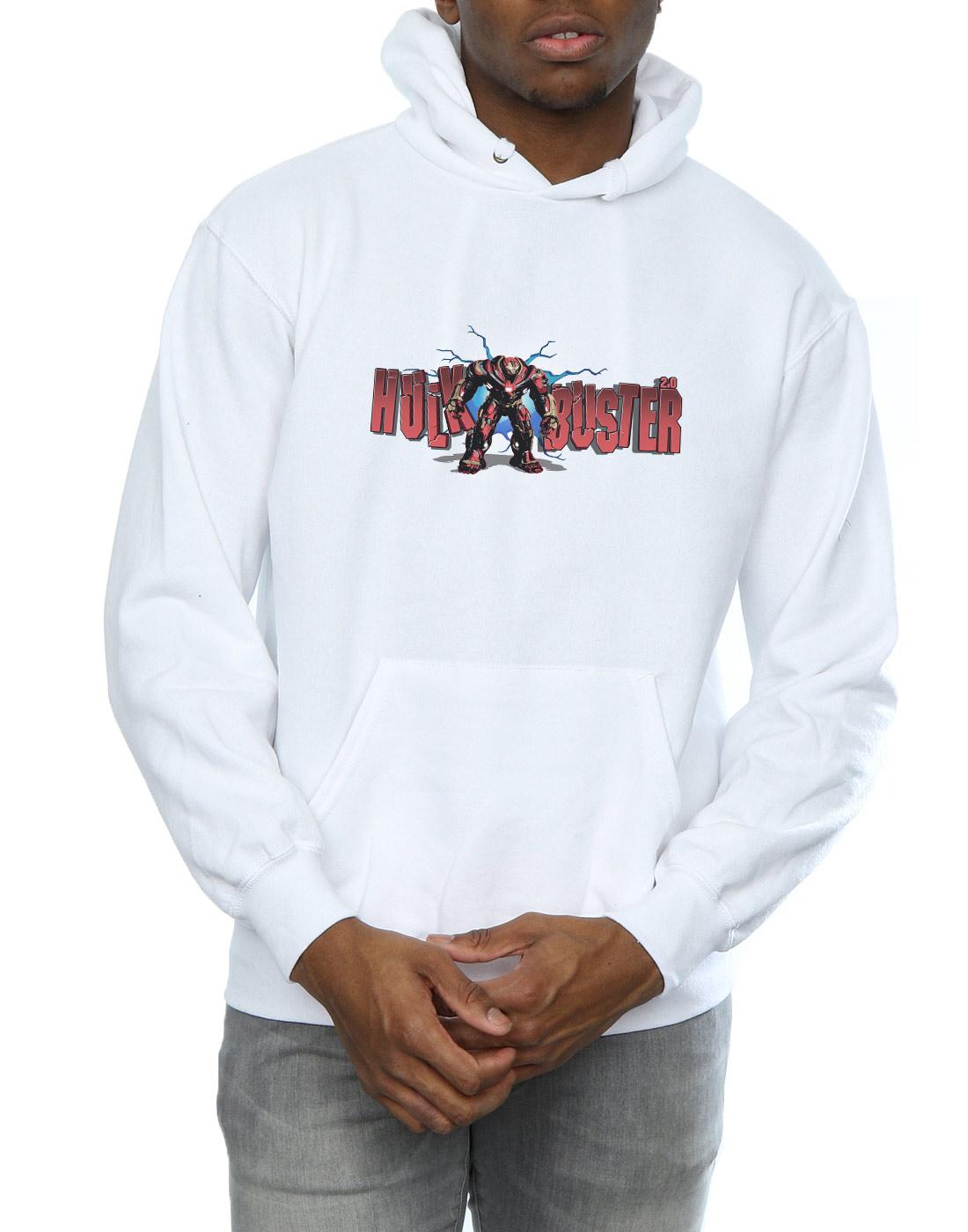 White - Side - Marvel Mens Avengers Infinity War Hulkbuster 2.0 Hoodie
