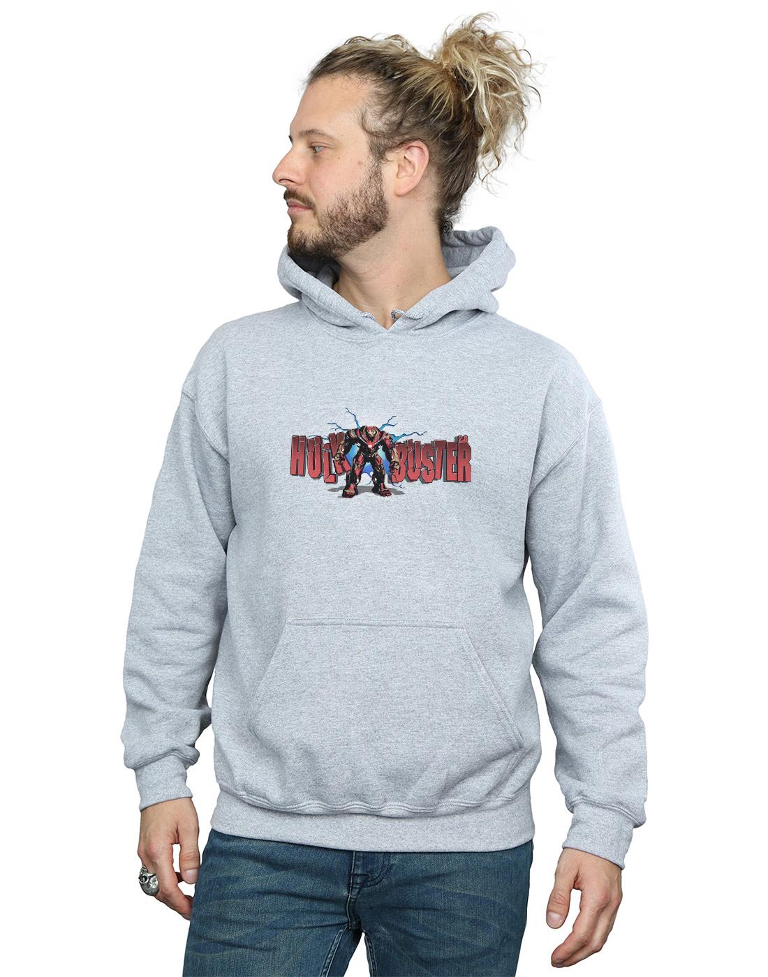 Sports Grey - Back - Marvel Mens Avengers Infinity War Hulkbuster 2.0 Hoodie