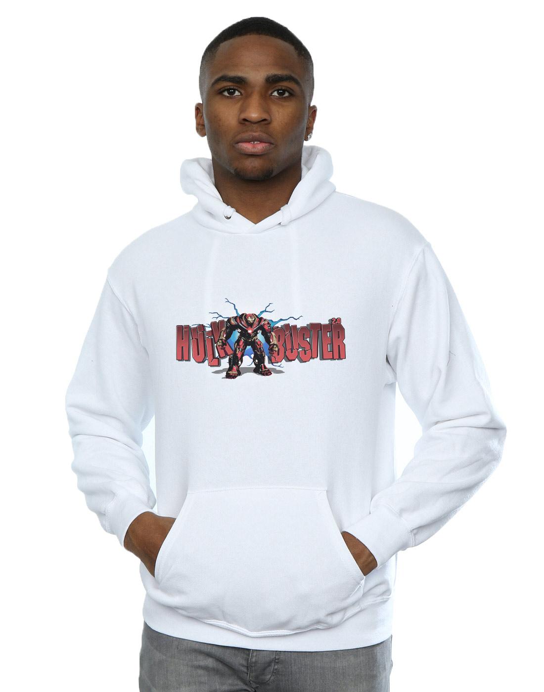 White - Back - Marvel Mens Avengers Infinity War Hulkbuster 2.0 Hoodie