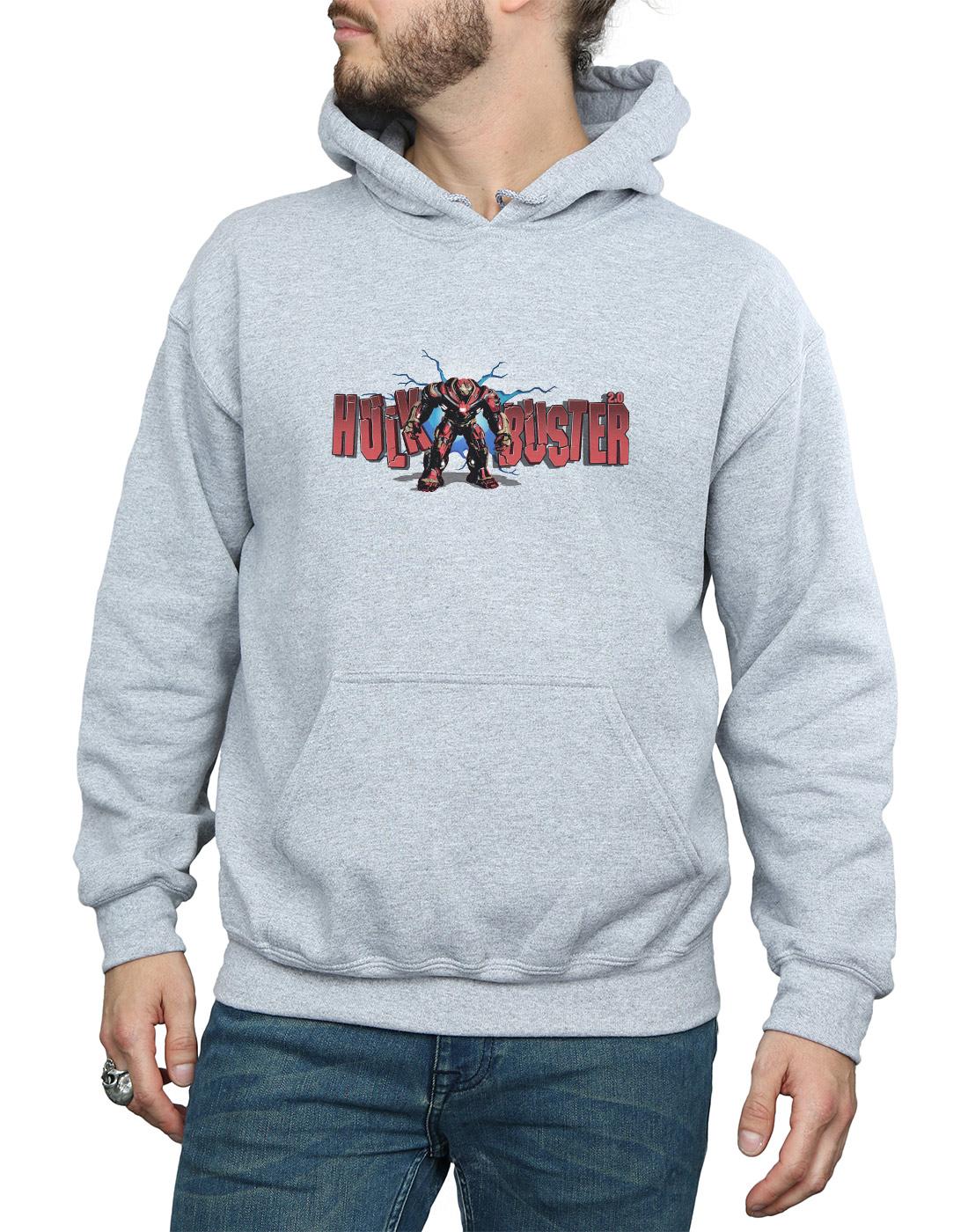 Sports Grey - Side - Marvel Mens Avengers Infinity War Hulkbuster 2.0 Hoodie
