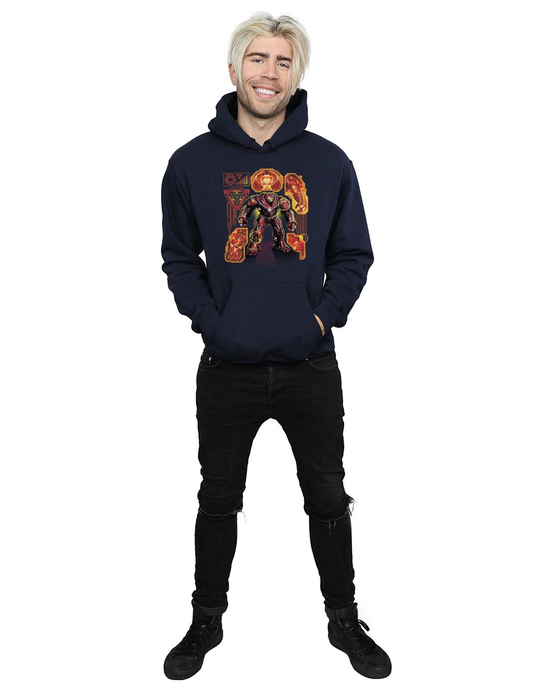 Navy Blue - Lifestyle - Marvel Mens Avengers Infinity War Hulkbuster Blueprint Hoodie