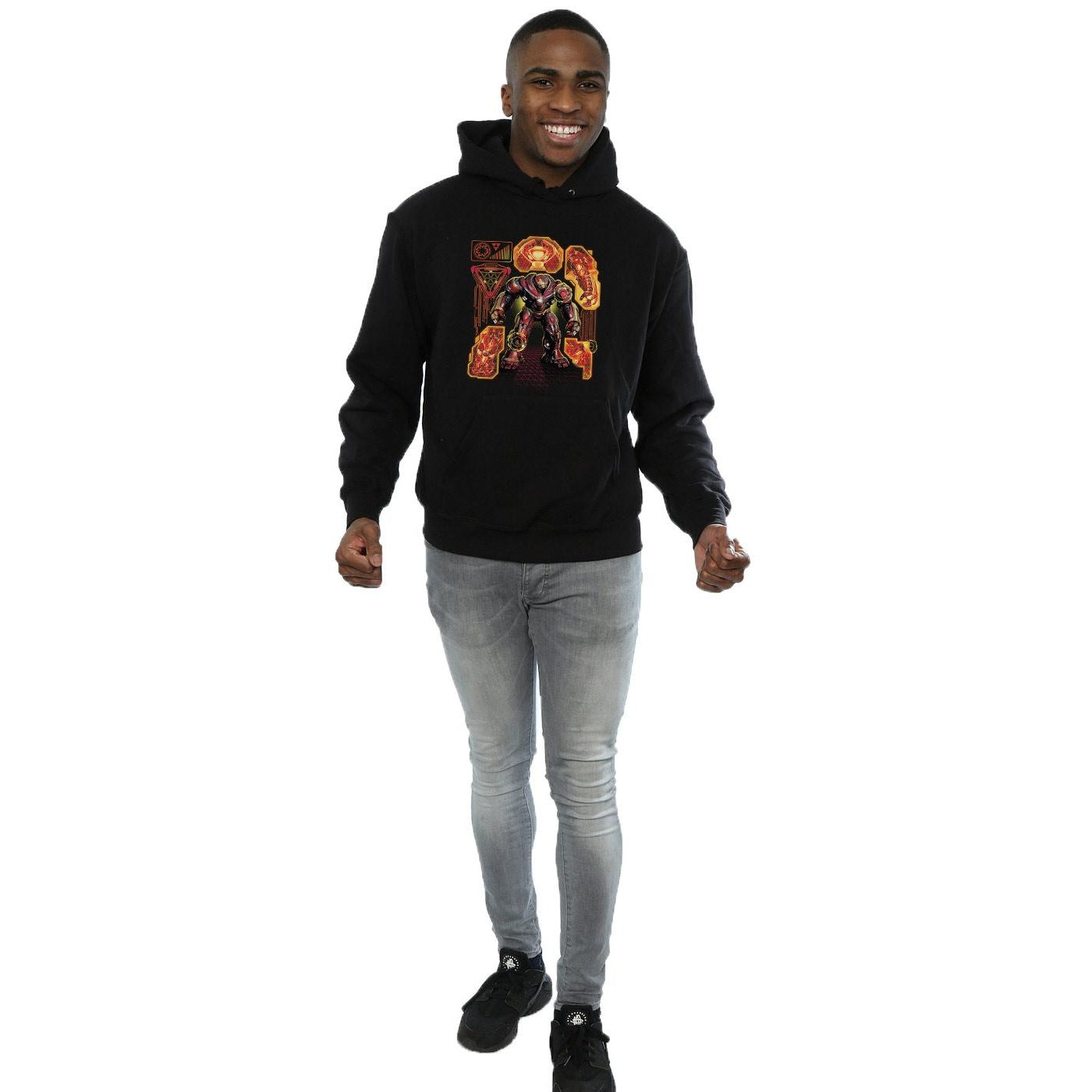 Black - Lifestyle - Marvel Mens Avengers Infinity War Hulkbuster Blueprint Hoodie