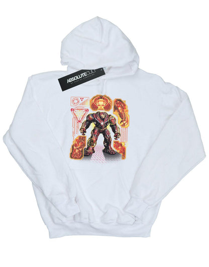 White - Front - Marvel Mens Avengers Infinity War Hulkbuster Blueprint Hoodie
