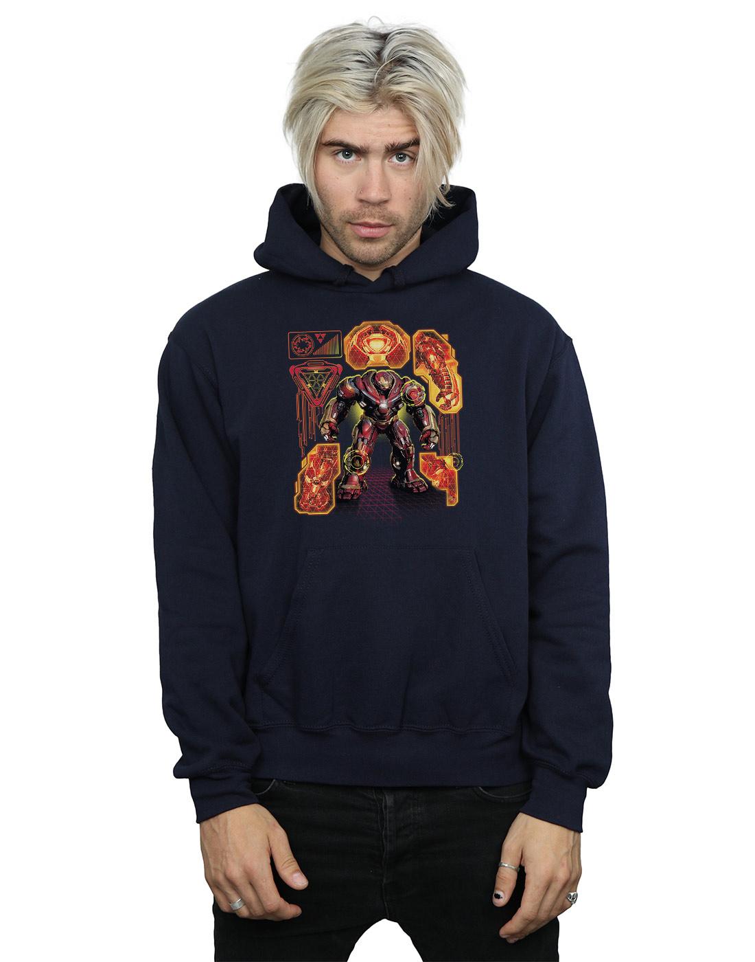Navy Blue - Back - Marvel Mens Avengers Infinity War Hulkbuster Blueprint Hoodie