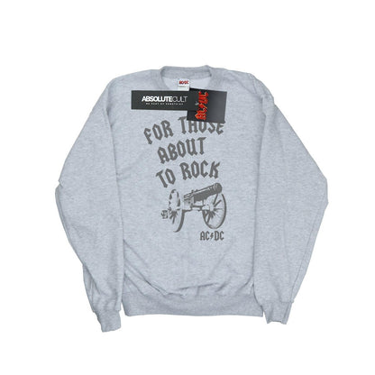 Sports Grey - Front - AC-DC Mens For Those About To Rock Cannon Cotton Sweatshirt