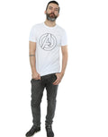 White - Close up - Avengers Assemble Mens Logo T-Shirt