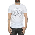 White - Pack Shot - Avengers Assemble Mens Logo T-Shirt