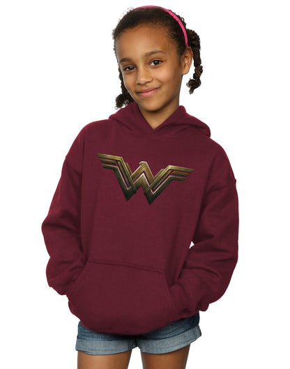 Burgundy - Back - DC Comics Girls Wonder Woman Logo Hoodie