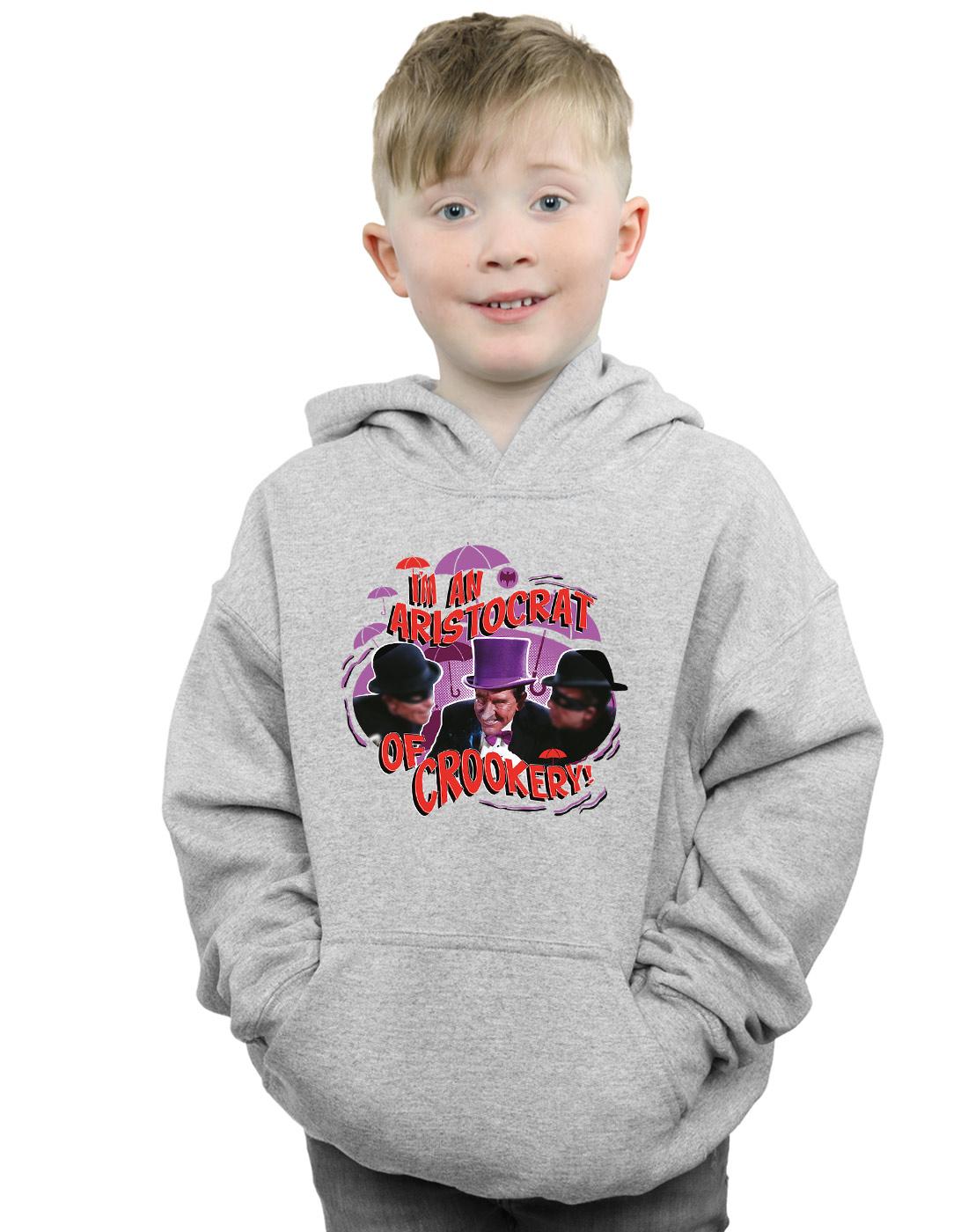 Sports Grey - Back - DC Comics Boys Batman TV Series The Penguin Aristocrat Hoodie