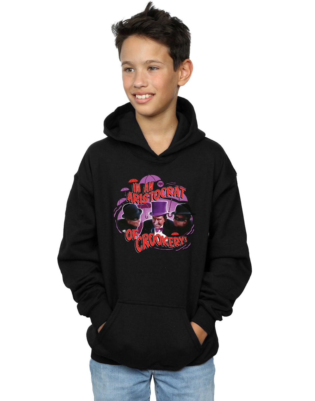 Black - Back - DC Comics Boys Batman TV Series The Penguin Aristocrat Hoodie