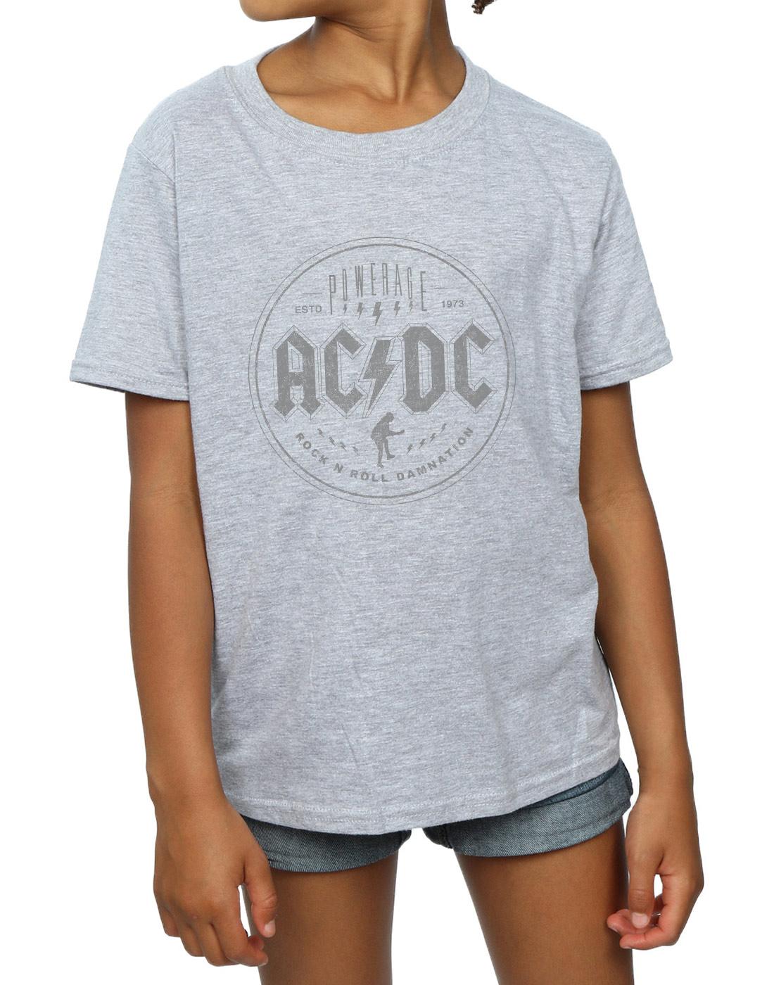 Sports Grey - Side - AC-DC Girls Rock N Roll Damnation Black Cotton T-Shirt