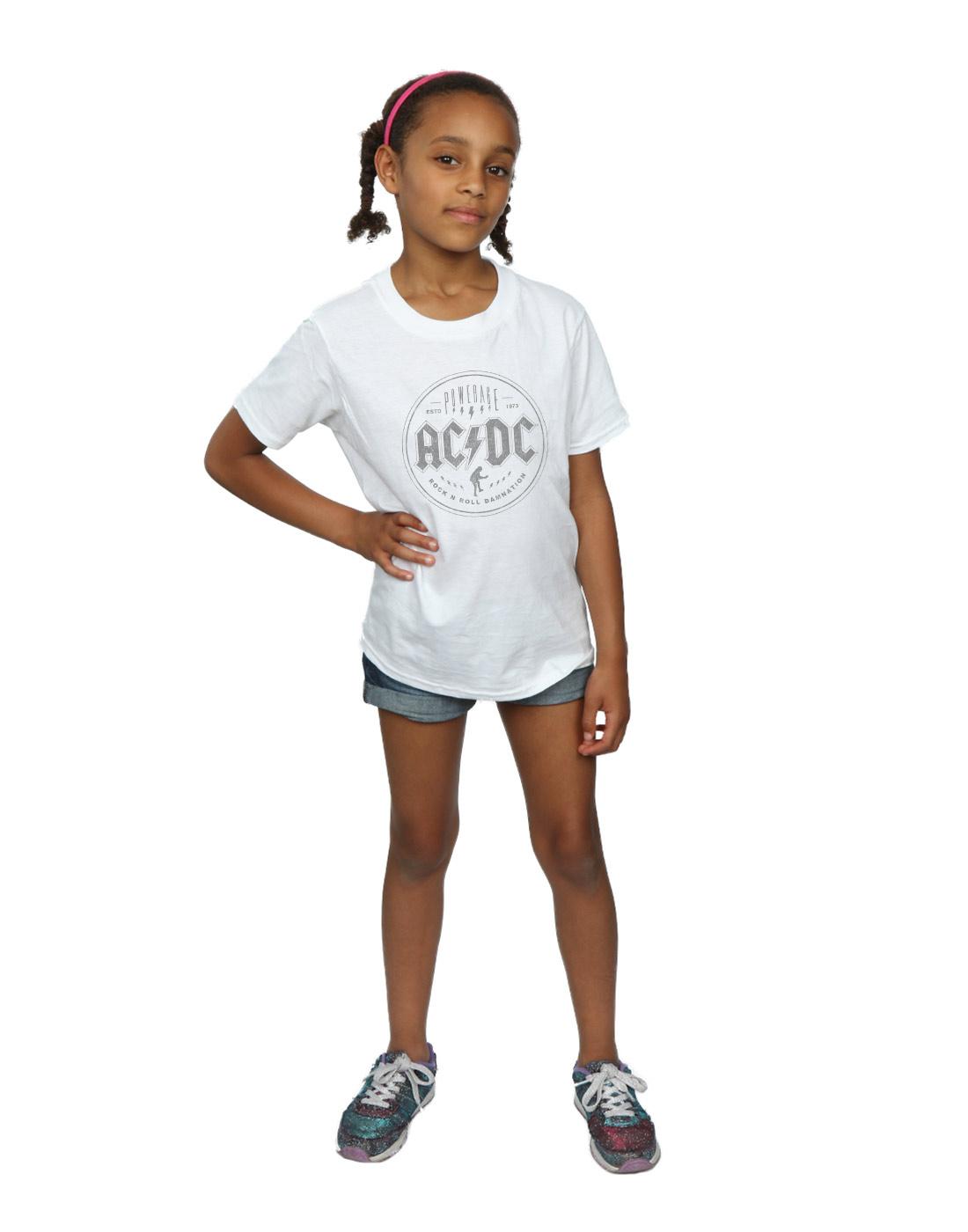 White - Lifestyle - AC-DC Girls Rock N Roll Damnation Black Cotton T-Shirt