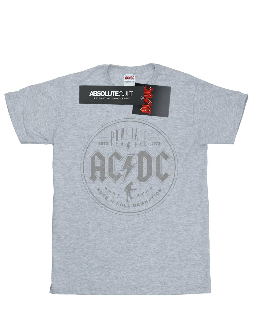 Sports Grey - Front - AC-DC Girls Rock N Roll Damnation Black Cotton T-Shirt