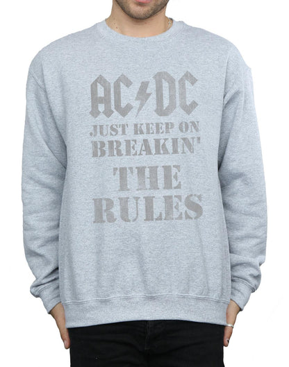 Sports Grey - Side - AC-DC Mens Just Keep On Breaking The Rules Cotton Sweatshirt