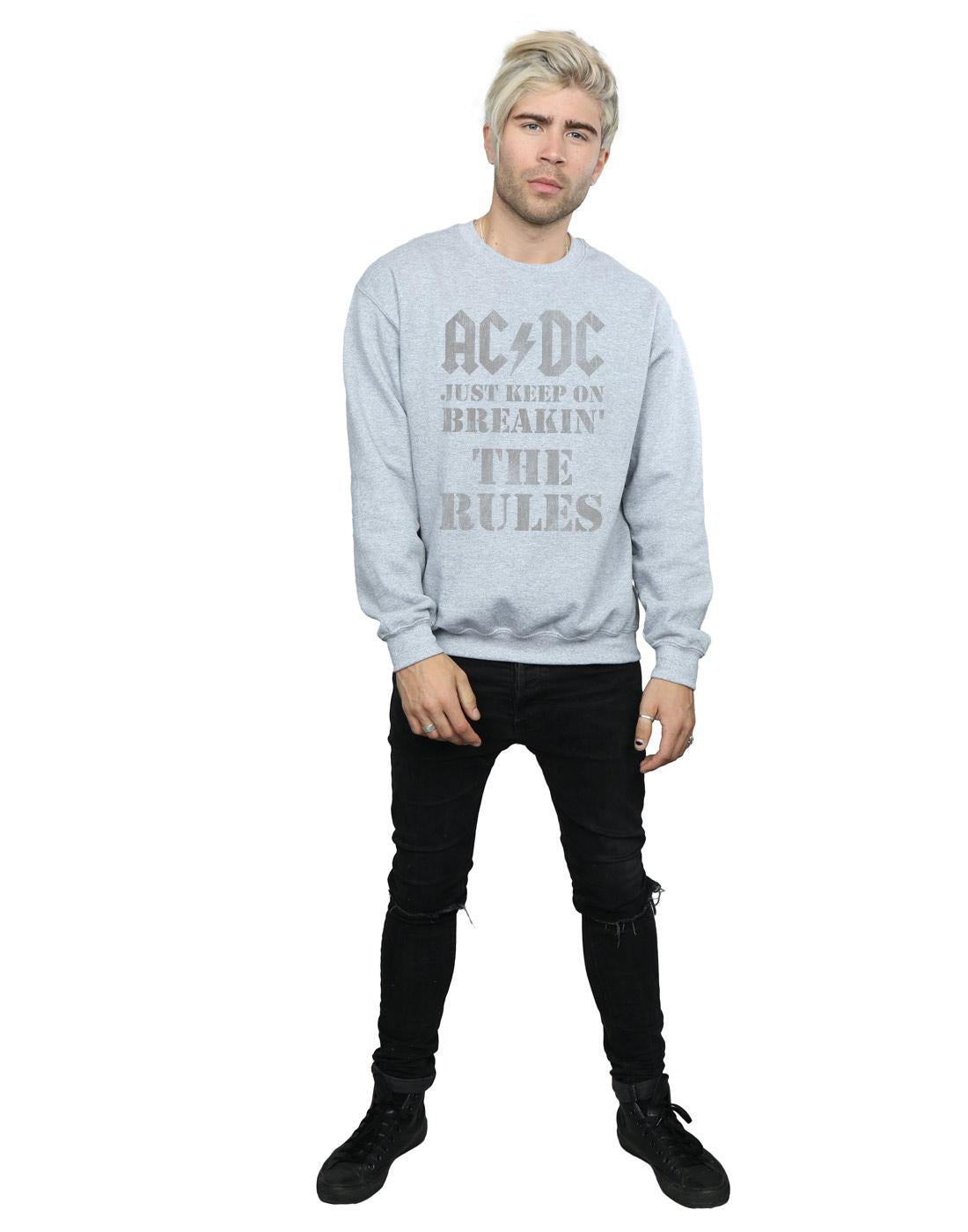 Sports Grey - Lifestyle - AC-DC Mens Just Keep On Breaking The Rules Cotton Sweatshirt