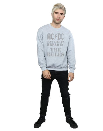 Sports Grey - Lifestyle - AC-DC Mens Just Keep On Breaking The Rules Cotton Sweatshirt