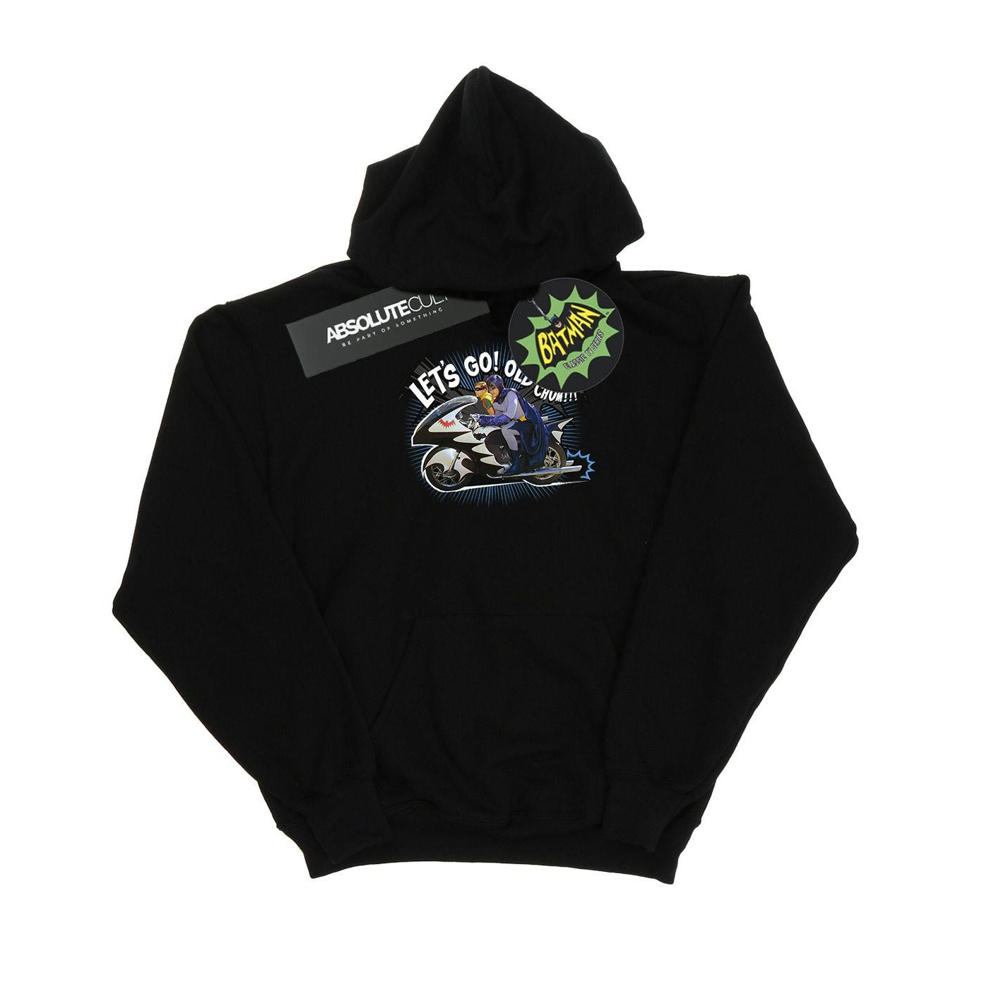 Black - Front - DC Comics Girls Batman TV Series Bat Bike Hoodie