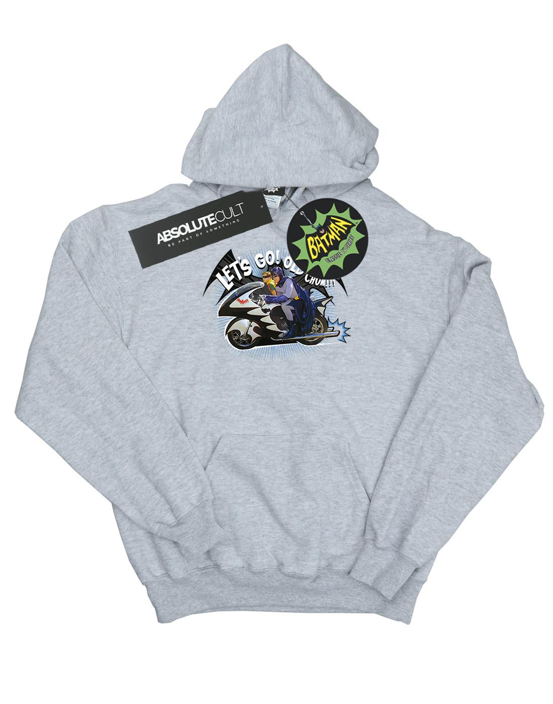 Sports Grey - Front - DC Comics Girls Batman TV Series Bat Bike Hoodie