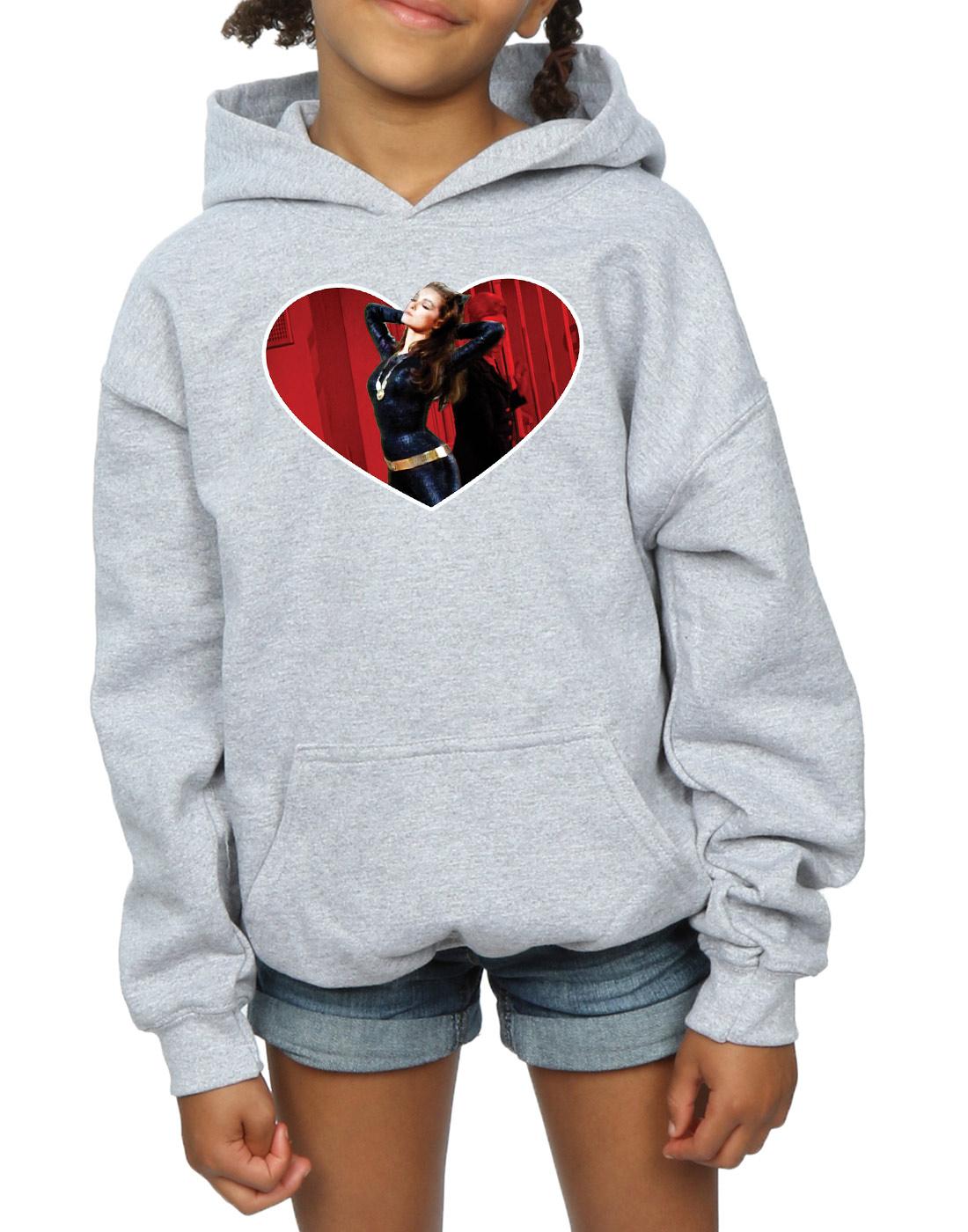 Sports Grey - Side - DC Comics Girls Batman TV Series Catwoman Heart Hoodie