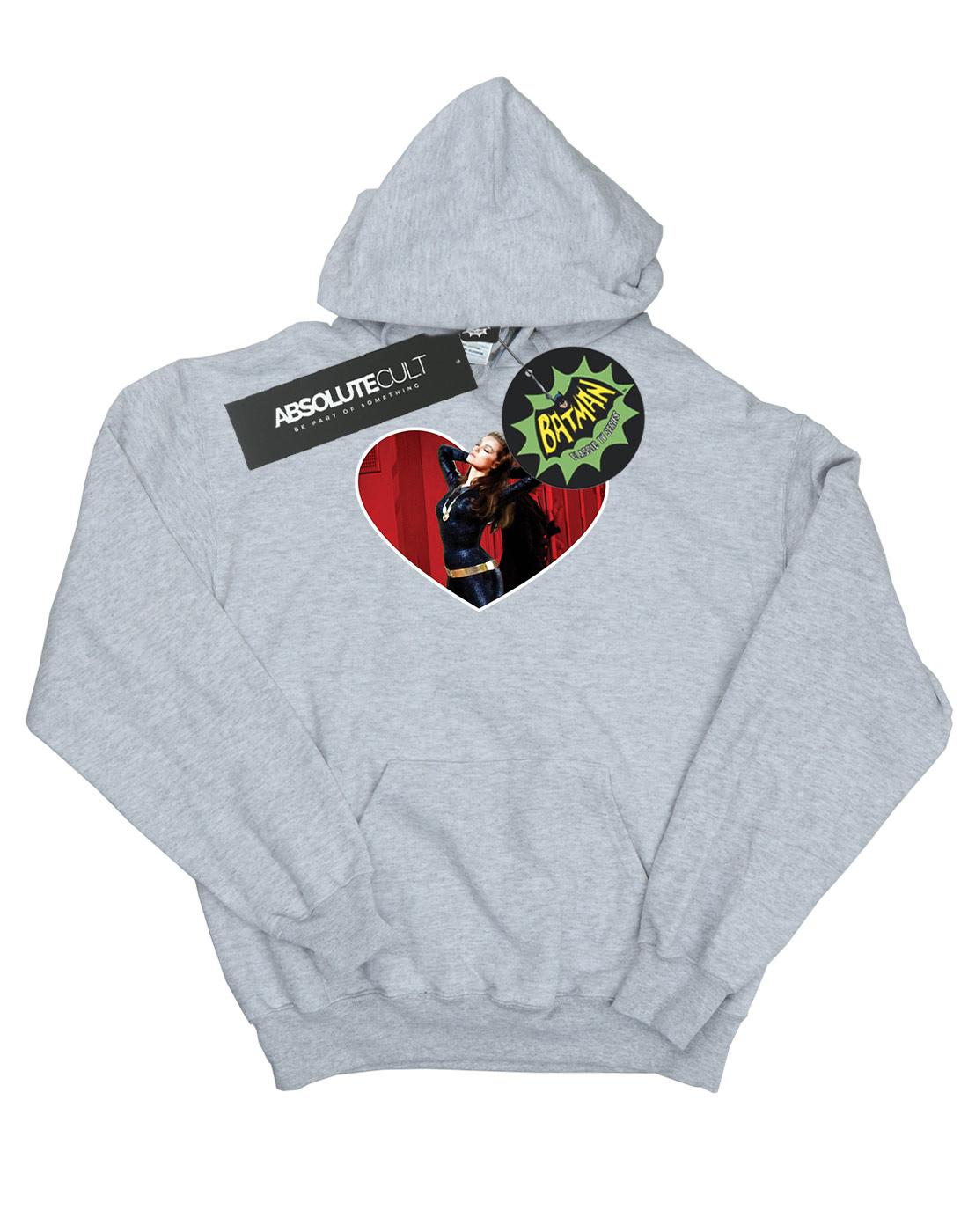 Sports Grey - Front - DC Comics Girls Batman TV Series Catwoman Heart Hoodie