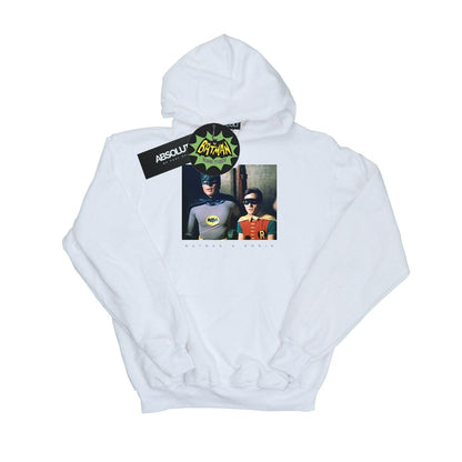 White - Front - DC Comics Boys Batman TV Series Dynamic Duo Photograph Hoodie