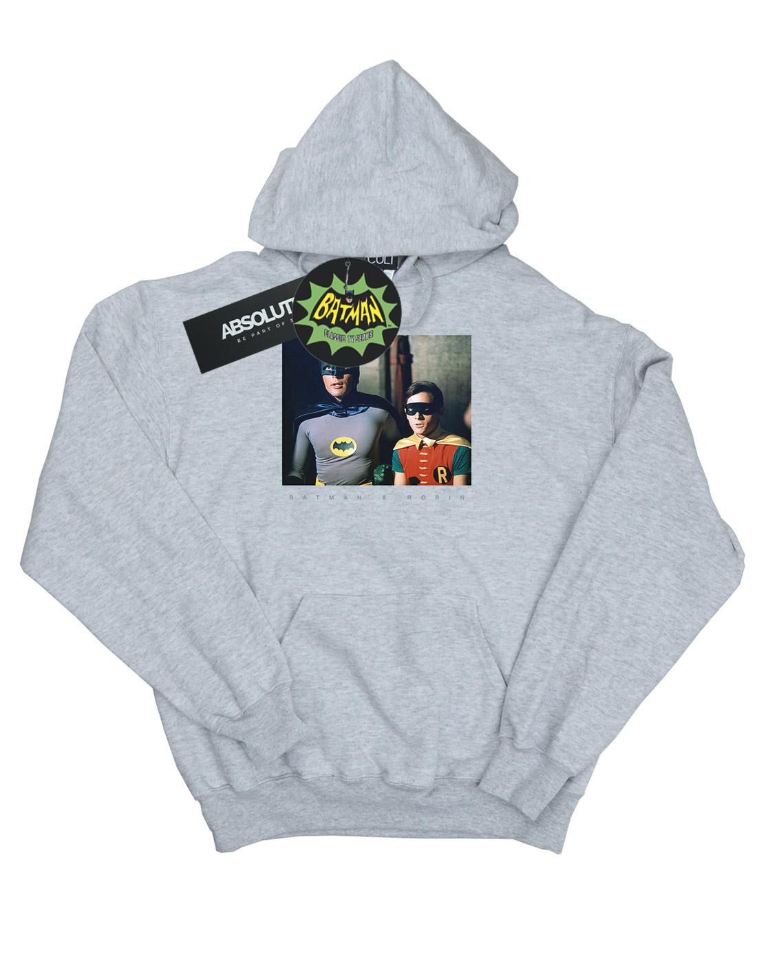 Sports Grey - Front - DC Comics Boys Batman TV Series Dynamic Duo Photograph Hoodie