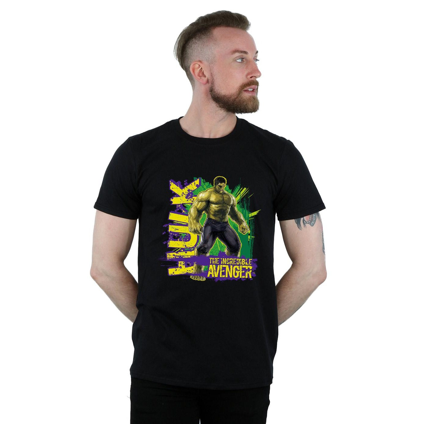 Black - Back - Hulk Mens The Incredible Avenger T-Shirt