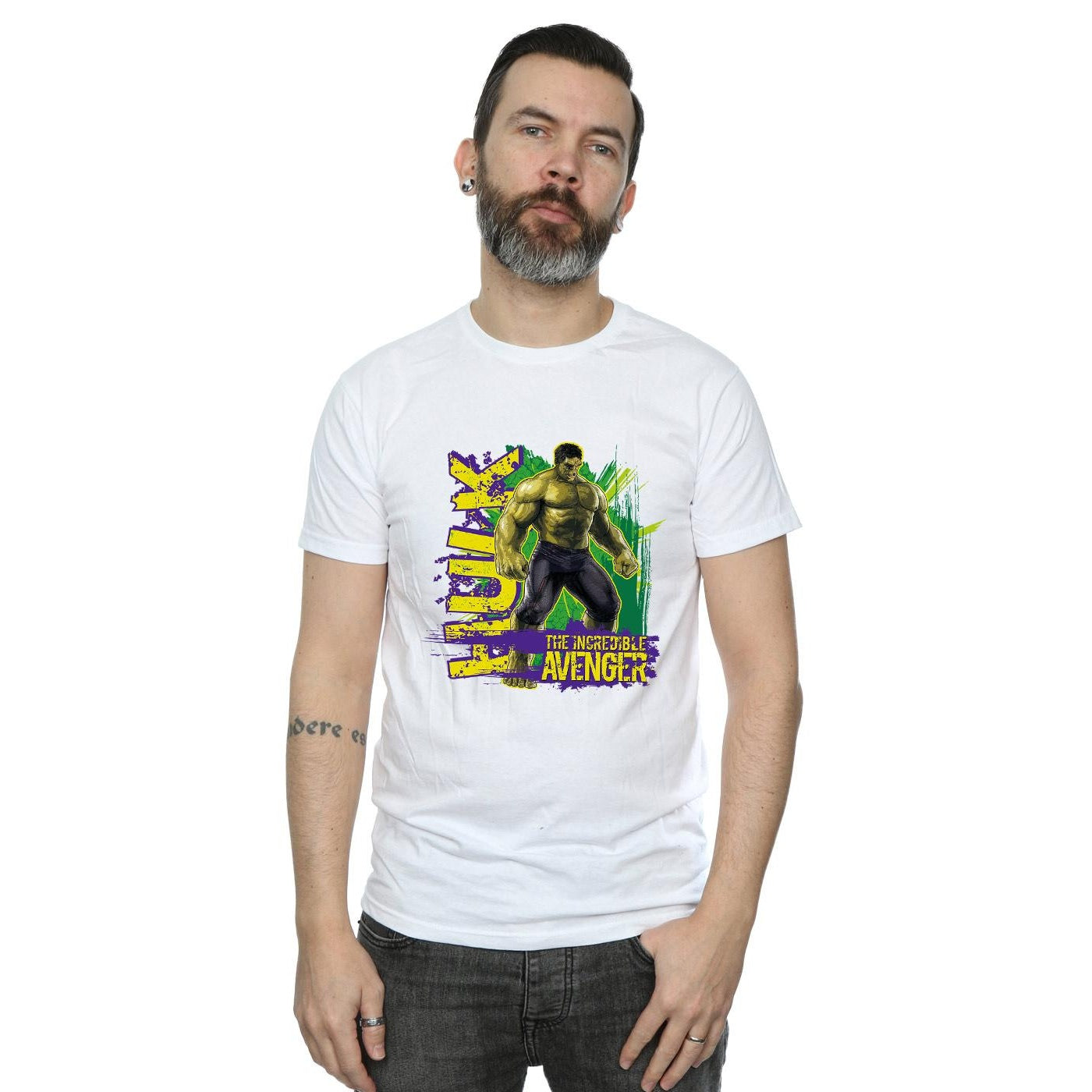 White - Back - Hulk Mens The Incredible Avenger T-Shirt