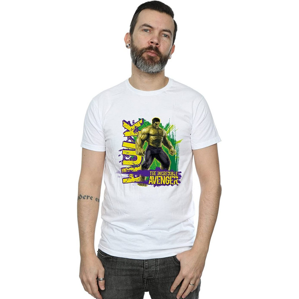 White - Front - Hulk Mens The Incredible Avenger T-Shirt