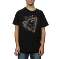 Black - Front - Guardians Of The Galaxy Boys Rocket Raccoon Neon T-Shirt