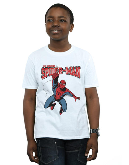 White - Back - Spider-Man Boys Leap T-Shirt