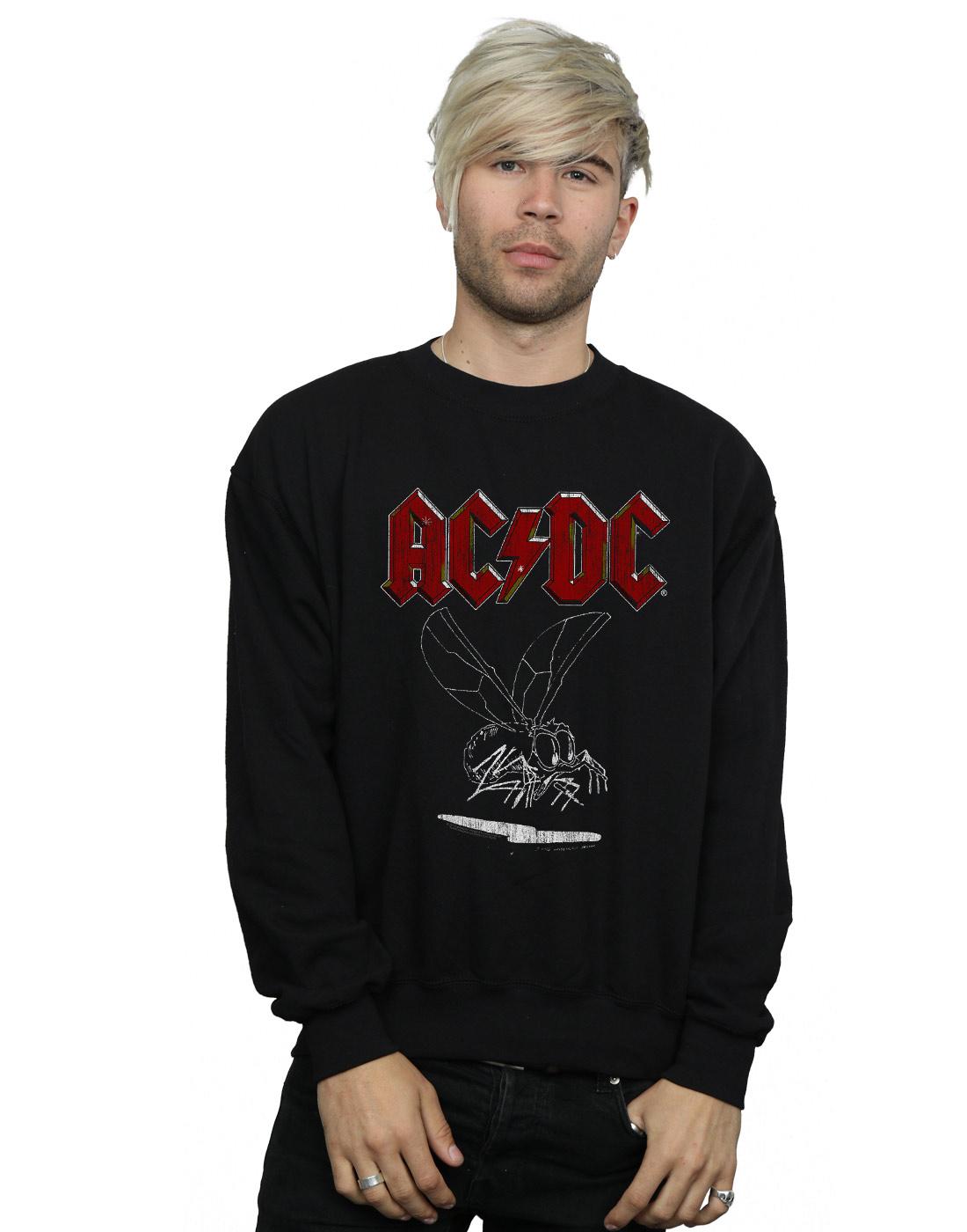 Black - Back - AC-DC Mens Fly On The Wall 1985 Cotton Sweatshirt