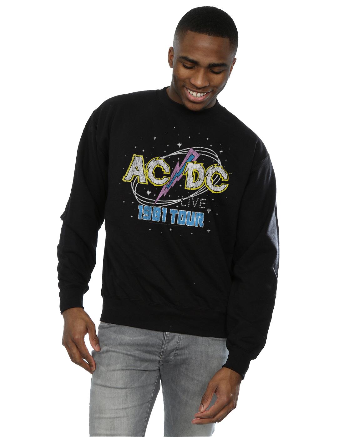 Black - Back - AC-DC Mens 1981 Live Tour Cotton Sweatshirt